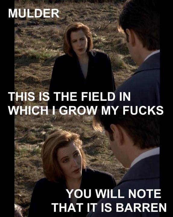 mulder scully zero fucks given meme X Files Imgur