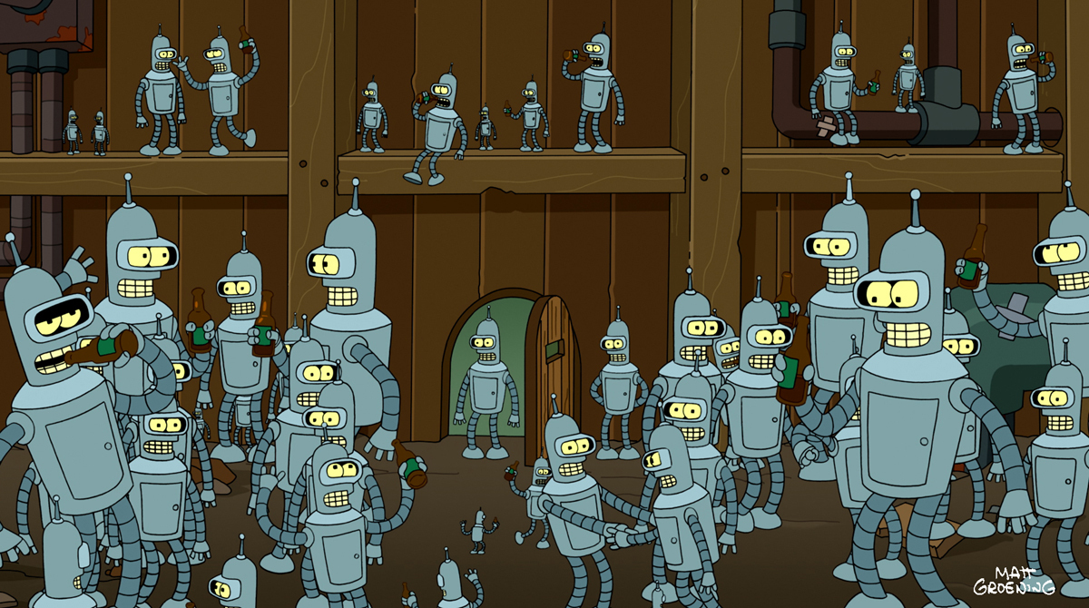 room full of Bender robots meme Imgur Futurama