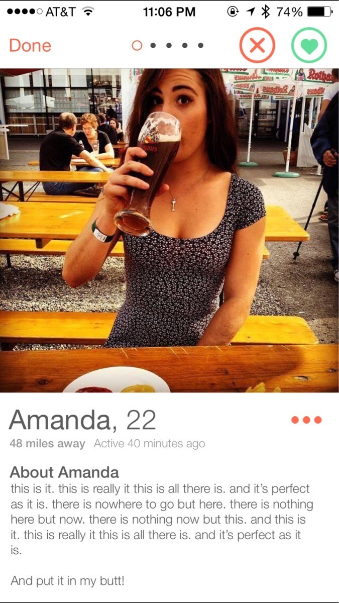 Tinder profile hot she's a poet Imgur and put it in my butt