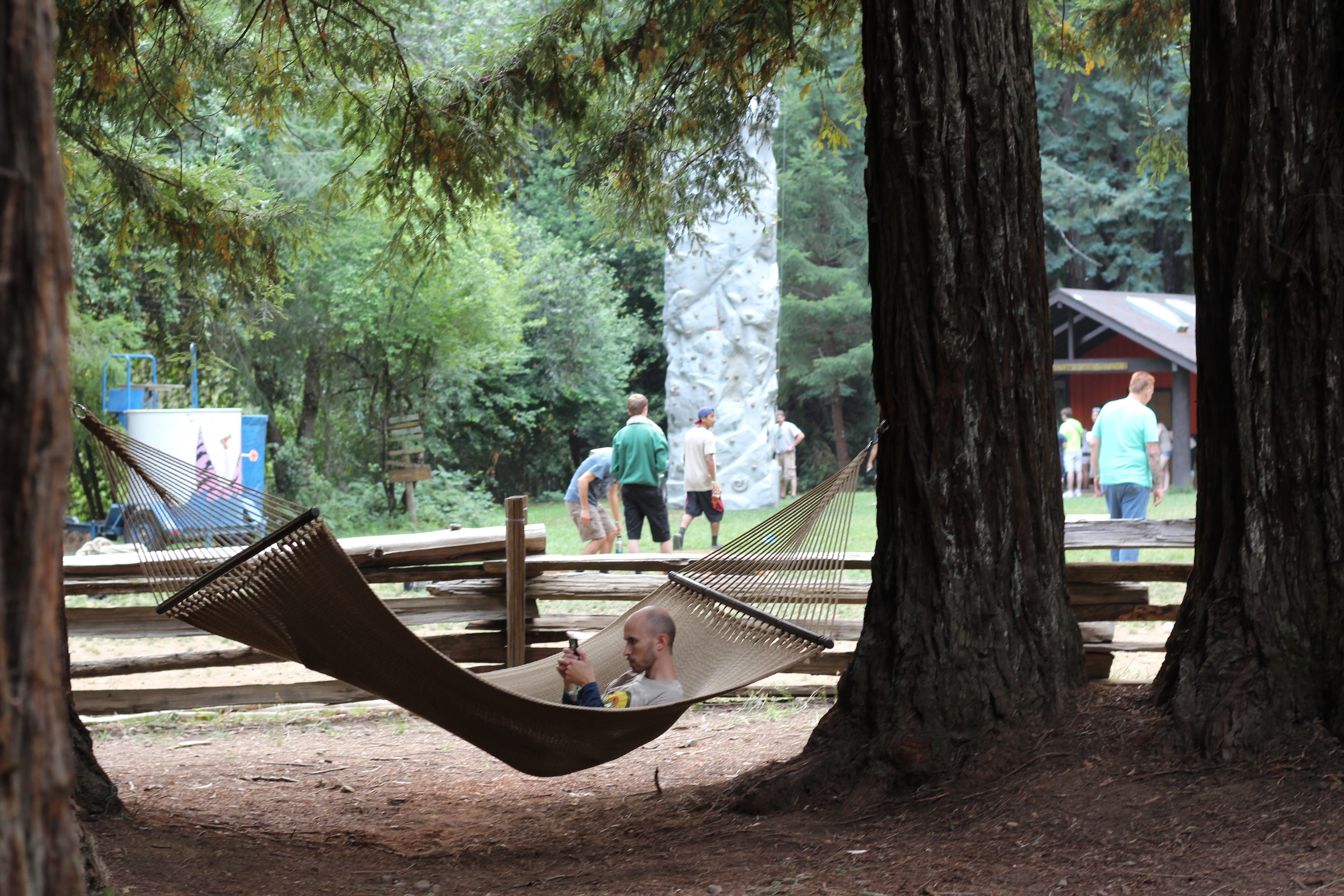 Alan Schaaf in a hammock sera pls meme founder of Imgur checking Imgur at Camp Imgur - Imgur