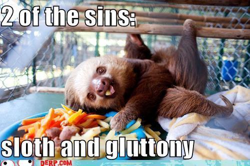 sloth gluttony meme