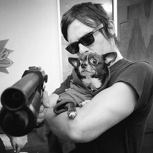 Daryl Dixon gun dog puppy Norman Reedus Walking Dead Boondock Saints