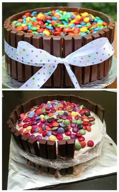 kit kat m and ms cake fail -- nailed it