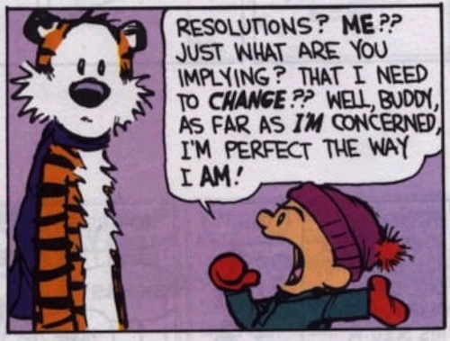 Calvin and Hobbes New Year resolutions