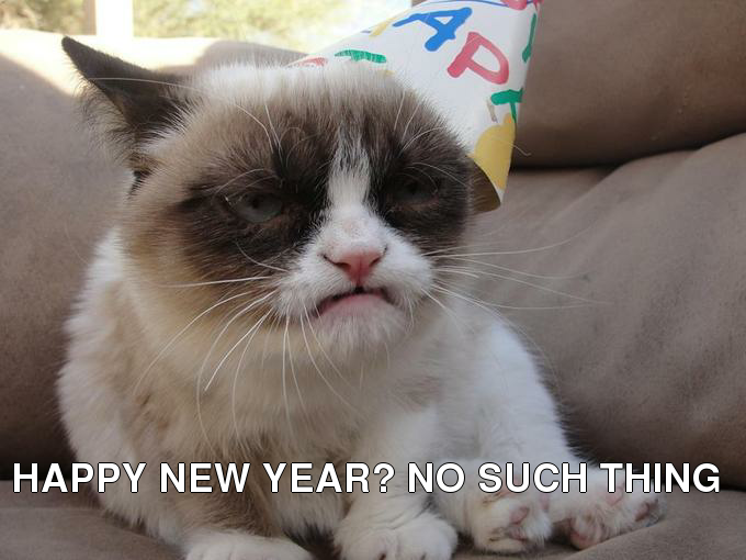 Grumpy New Year. Happy New Year? No such thing!