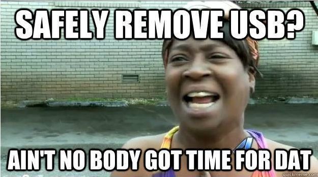 Safely remove USB? Ain't nobody got time for that! - PandaWhale