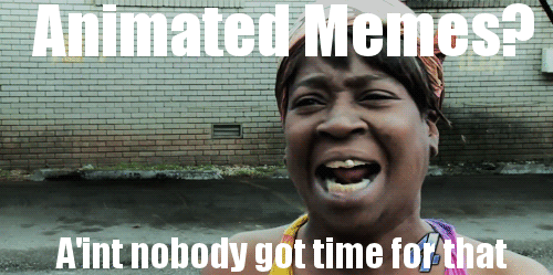 animated memes? ain't nobody got time fo dat