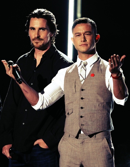 Batman and Robin being dashing - JGL and Christian Bale