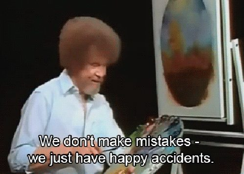 Bob Ross mistakes happy accidents