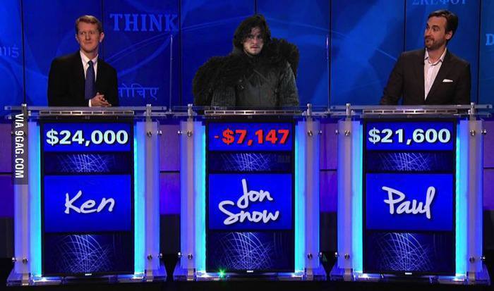 Jon Snow jeopardy know nothing