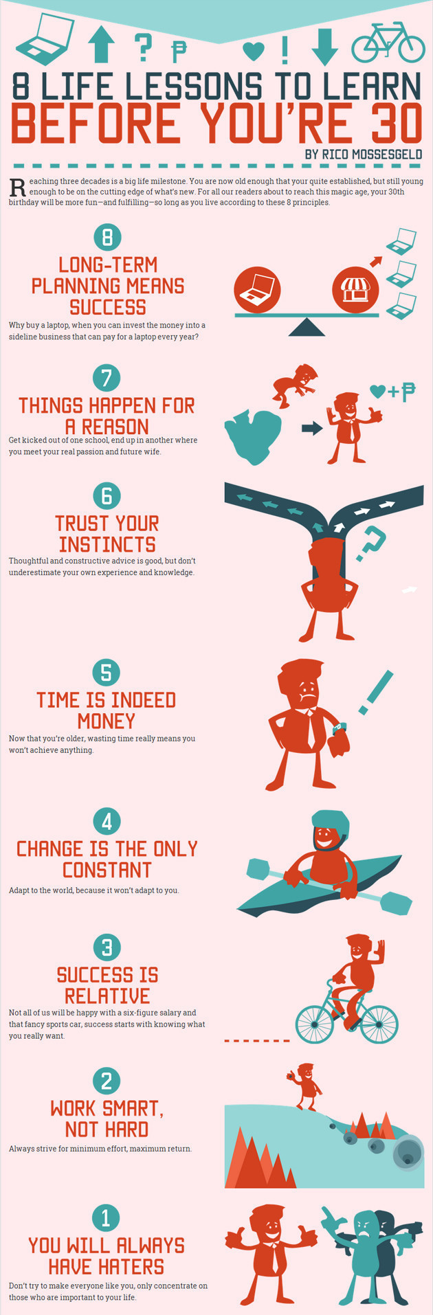 8 life lessons to learn before you're 30 infographic