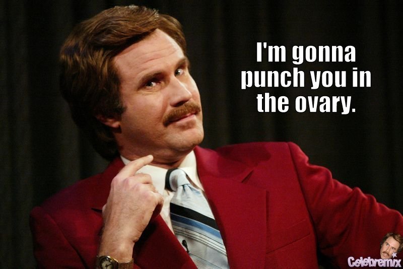 Im gonna punch you in the ovary meme Anchorman Will Ferrell