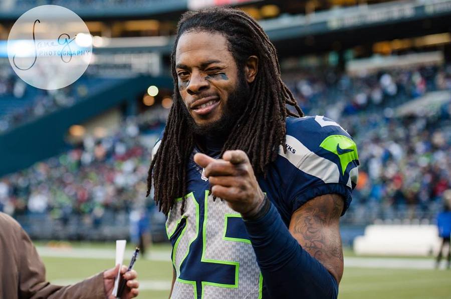 Richard Sherman wink point meme Imgur