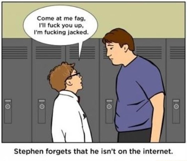 Stephen forgets that he isn t on the Internet 