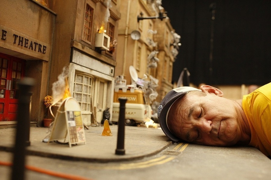 Bill Murray on the set of Fantastic Mr Fox