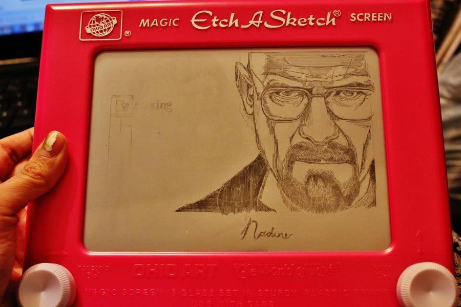 Walter White on Etch A Sketch