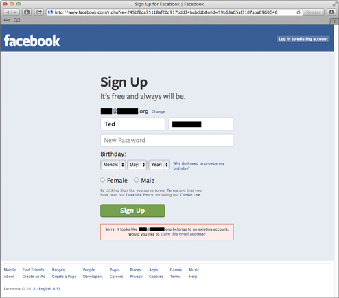 Obtaining The Primary Email Address Of Any Facebook User