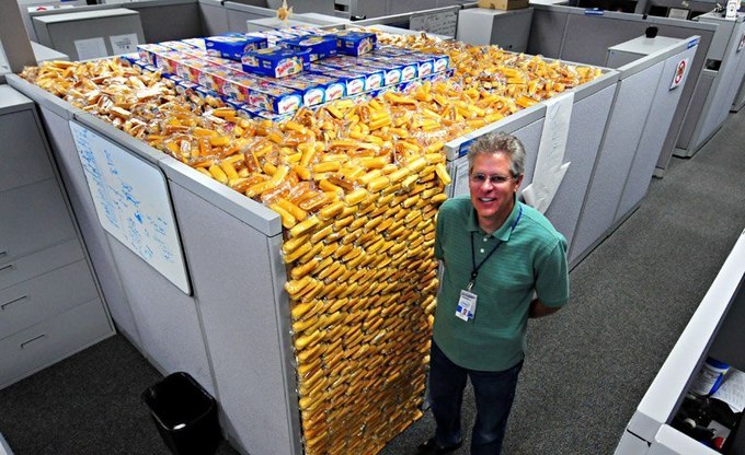 A cubicle full of Twinkies 